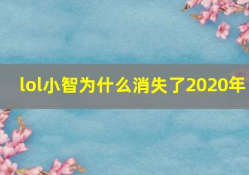 lol小智为什么消失了2020年