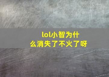 lol小智为什么消失了不火了呀