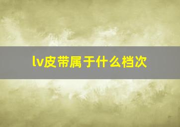 lv皮带属于什么档次