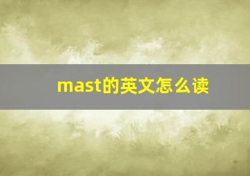 mast的英文怎么读