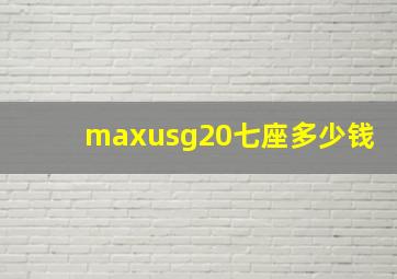 maxusg20七座多少钱