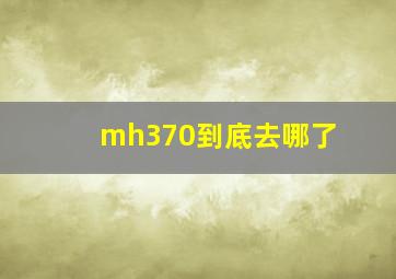 mh370到底去哪了