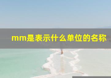 mm是表示什么单位的名称