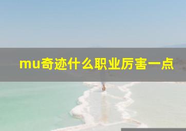 mu奇迹什么职业厉害一点