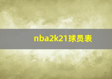 nba2k21球员表