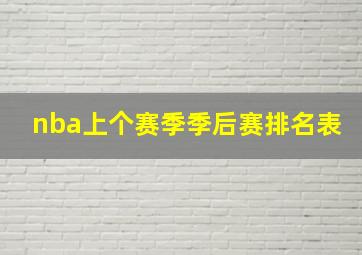 nba上个赛季季后赛排名表