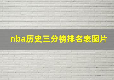 nba历史三分榜排名表图片