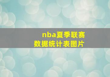 nba夏季联赛数据统计表图片