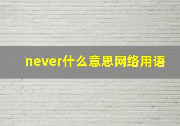 never什么意思网络用语