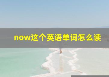 now这个英语单词怎么读