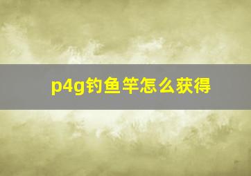 p4g钓鱼竿怎么获得