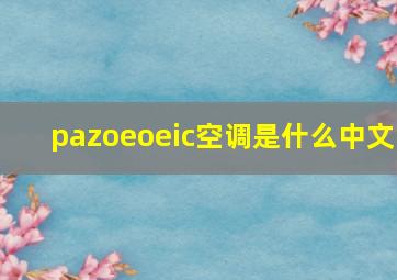 pazoeoeic空调是什么中文