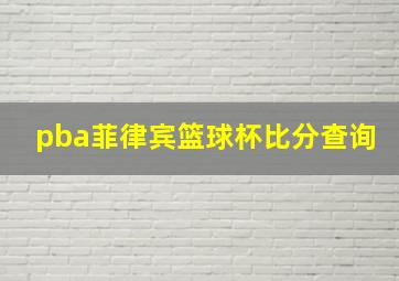 pba菲律宾篮球杯比分查询