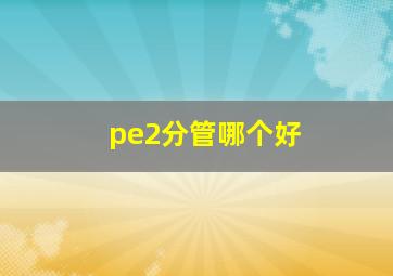 pe2分管哪个好