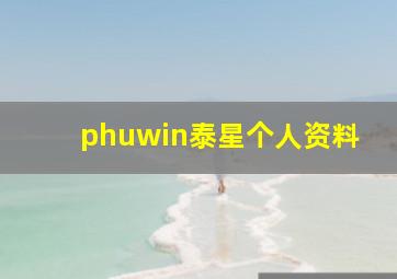 phuwin泰星个人资料