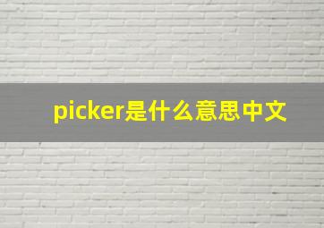 picker是什么意思中文