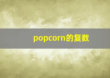 popcorn的复数