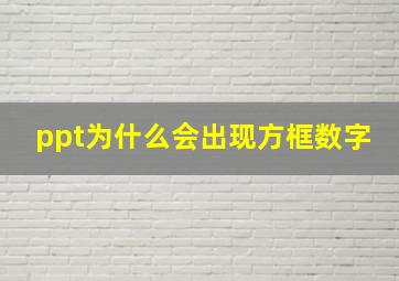 ppt为什么会出现方框数字