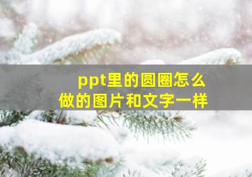 ppt里的圆圈怎么做的图片和文字一样