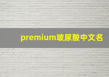 premium玻尿酸中文名