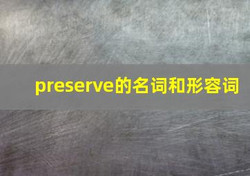 preserve的名词和形容词