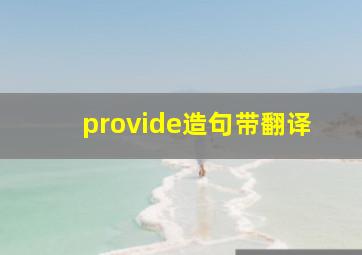 provide造句带翻译