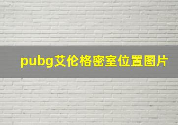 pubg艾伦格密室位置图片