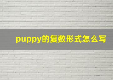 puppy的复数形式怎么写