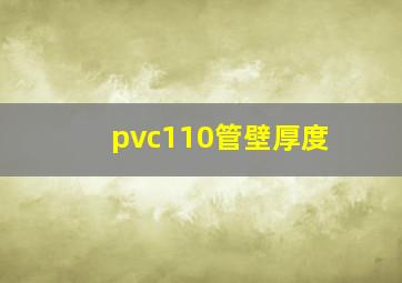 pvc110管壁厚度