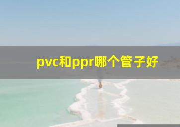 pvc和ppr哪个管子好