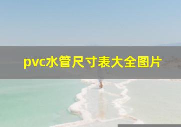 pvc水管尺寸表大全图片