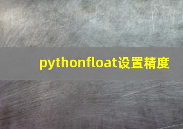 pythonfloat设置精度