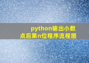 python输出小数点后第n位程序流程图