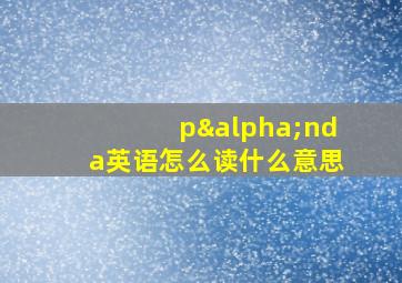 pαnda英语怎么读什么意思