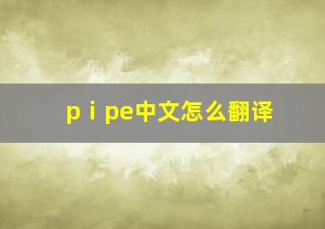 pⅰpe中文怎么翻译