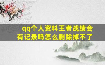 qq个人资料王者战绩会有记录吗怎么删除掉不了