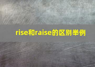 rise和raise的区别举例