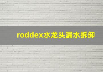 roddex水龙头漏水拆卸