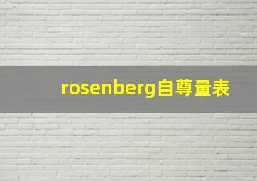 rosenberg自尊量表