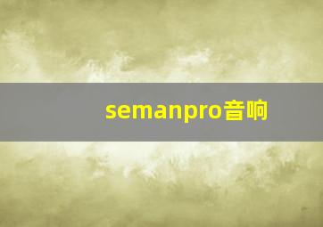 semanpro音响