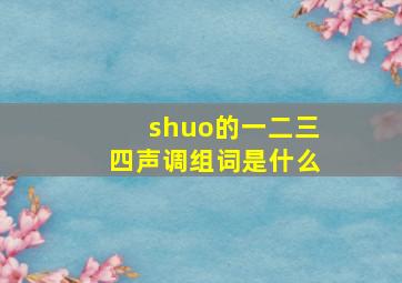 shuo的一二三四声调组词是什么