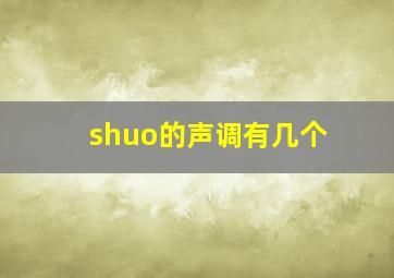 shuo的声调有几个