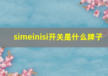 simeinisi开关是什么牌子