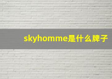 skyhomme是什么牌子