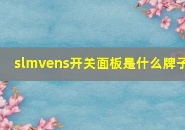 slmvens开关面板是什么牌子