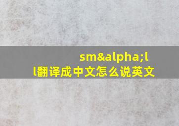 smαll翻译成中文怎么说英文