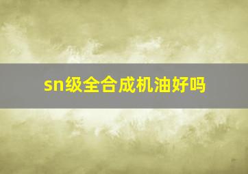 sn级全合成机油好吗