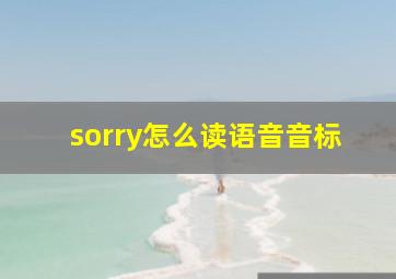 sorry怎么读语音音标