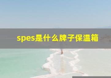 spes是什么牌子保温箱