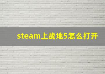 steam上战地5怎么打开